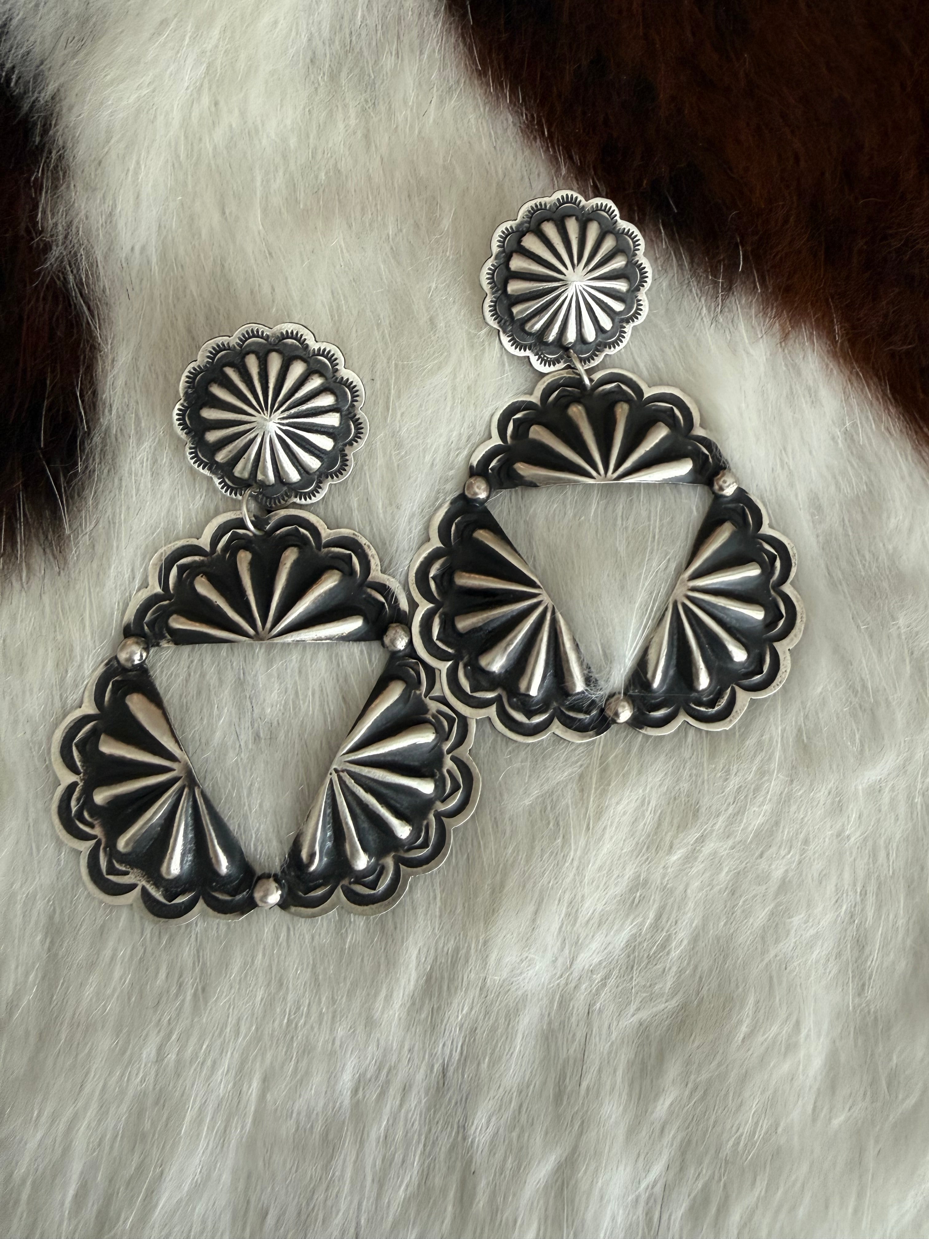 Leander Tahe Silver Dangle Earrings