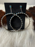 Zuni Turquoise Hoops