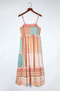 Patchwork mint coral long sundress