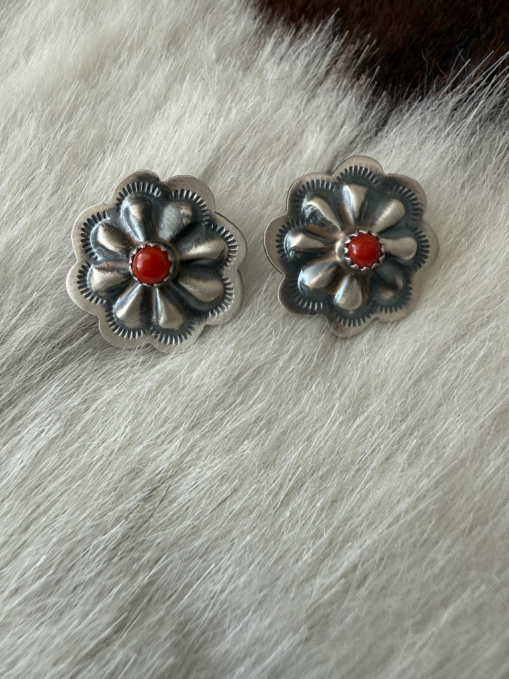 Coral Concho Earrings