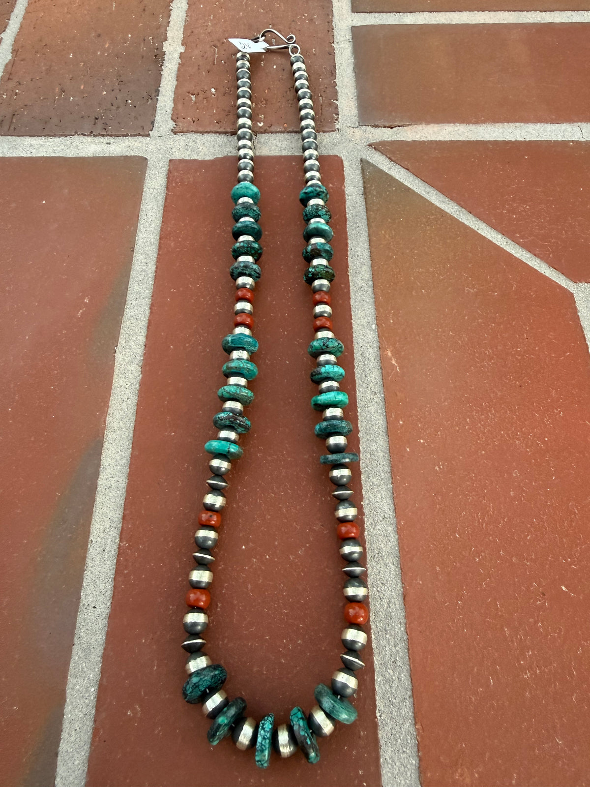 Coral & Turquoise disc strand