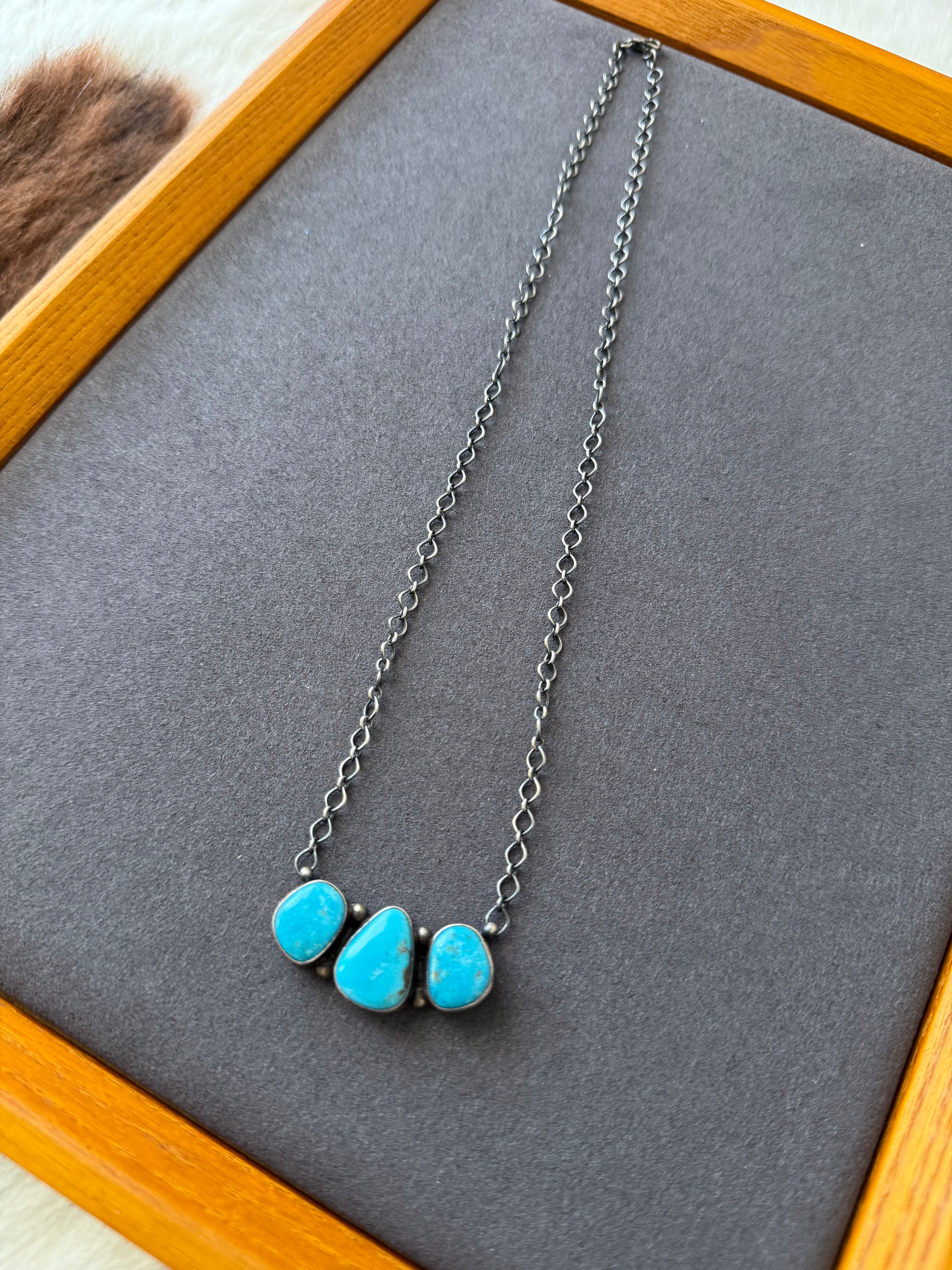 Three Stone Turquoise necklace