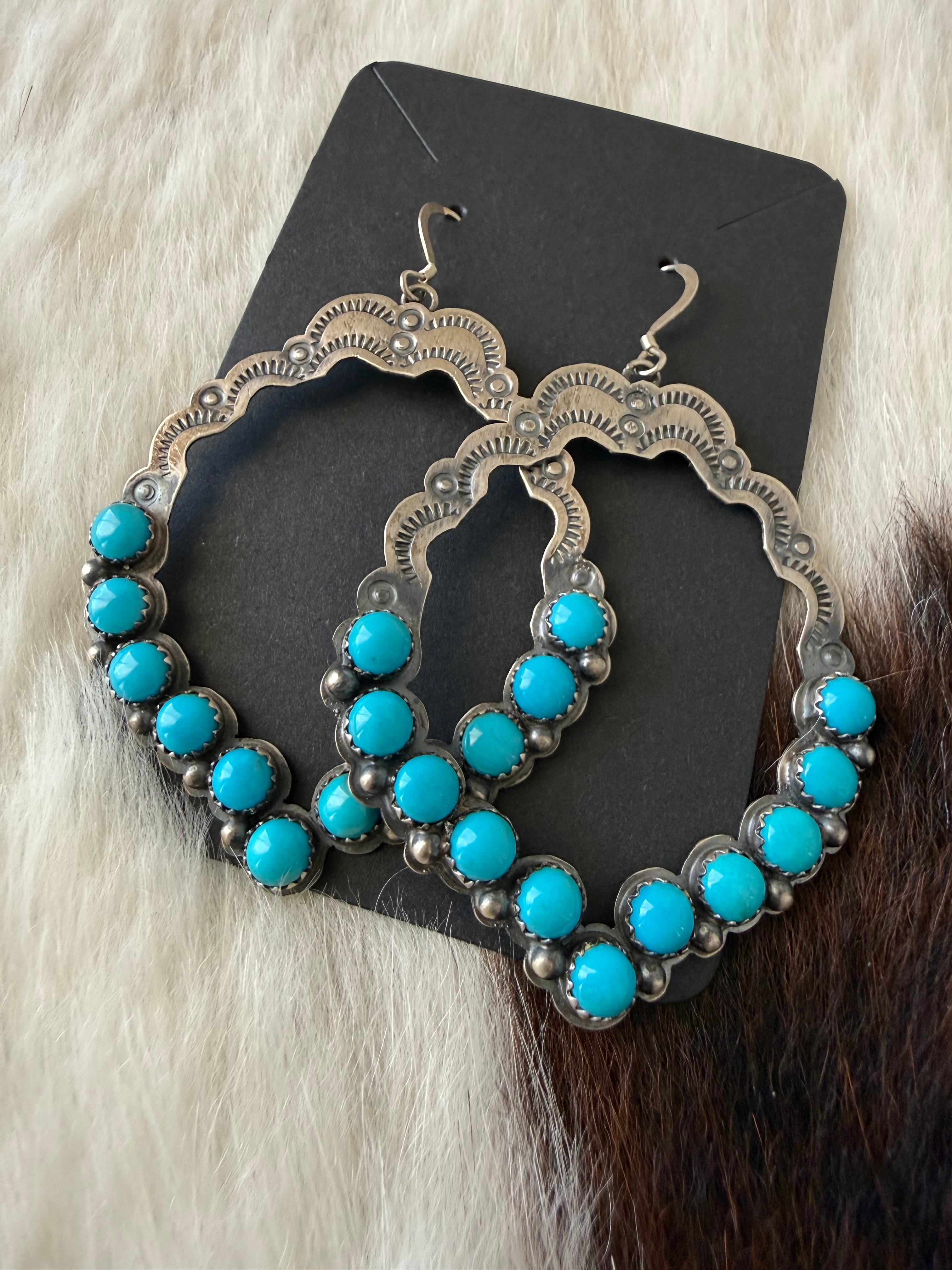 Turquoise Hoops