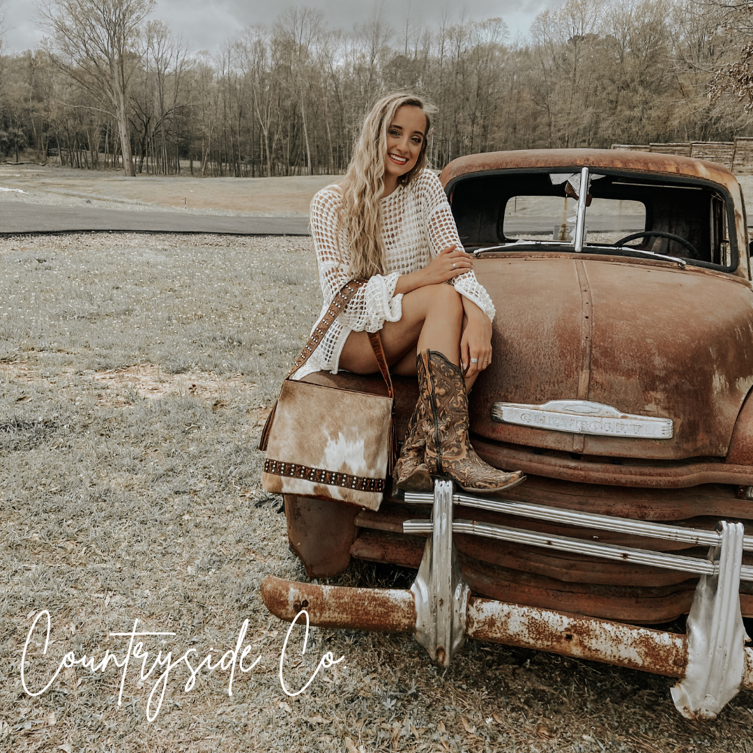 Couture Cowgirl Cowhide Leather Purse