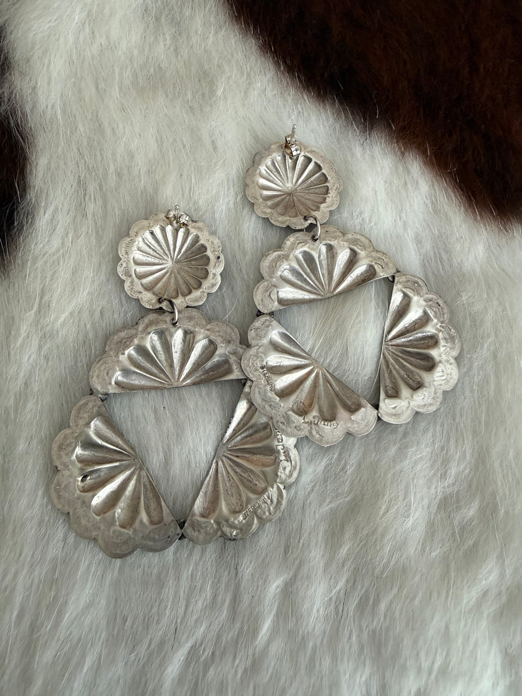 Leander Tahe Silver Dangle Earrings
