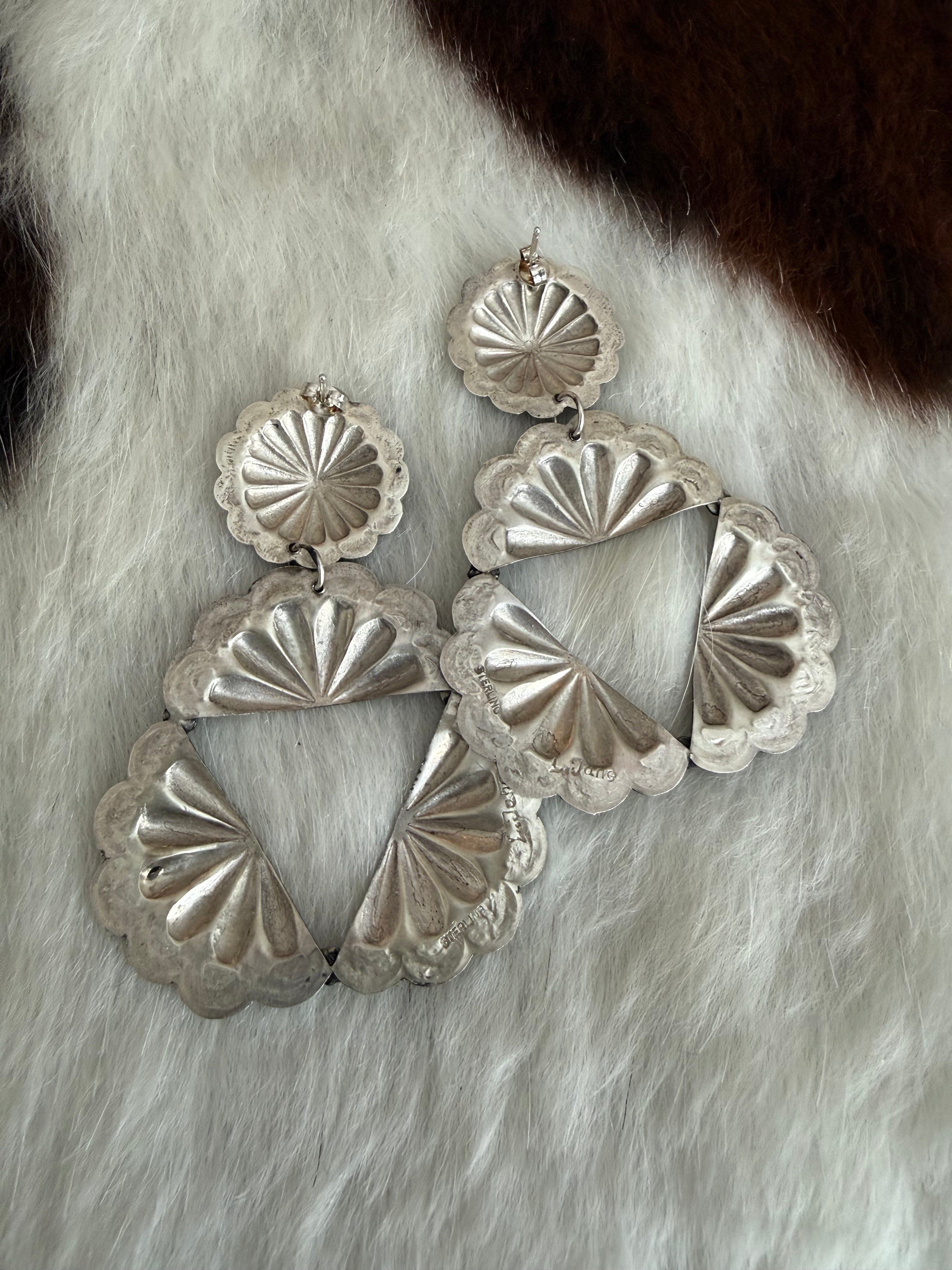 Leander Tahe Silver Dangle Earrings