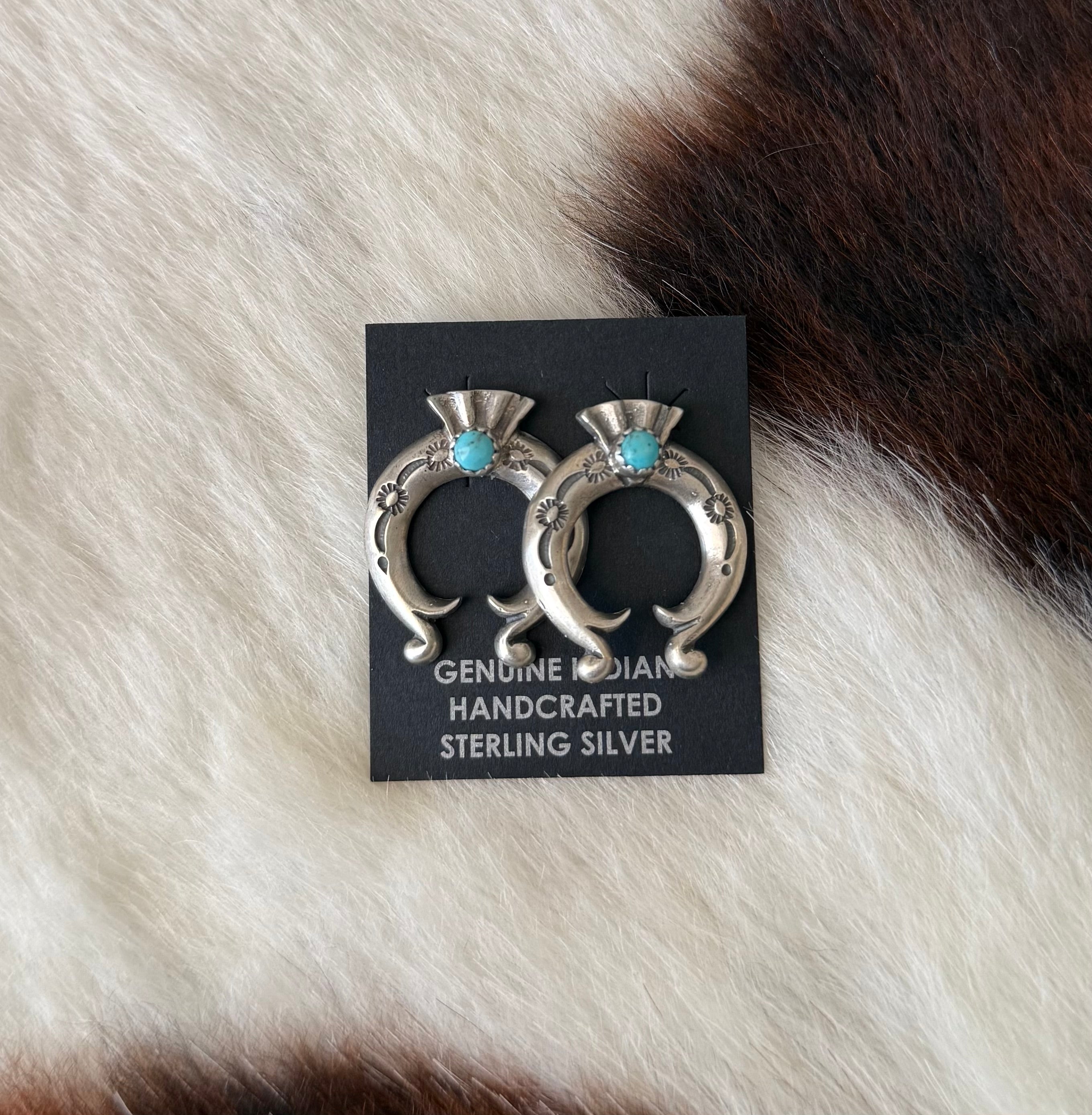 Sterling Silver & Turquoise Naja Earrings