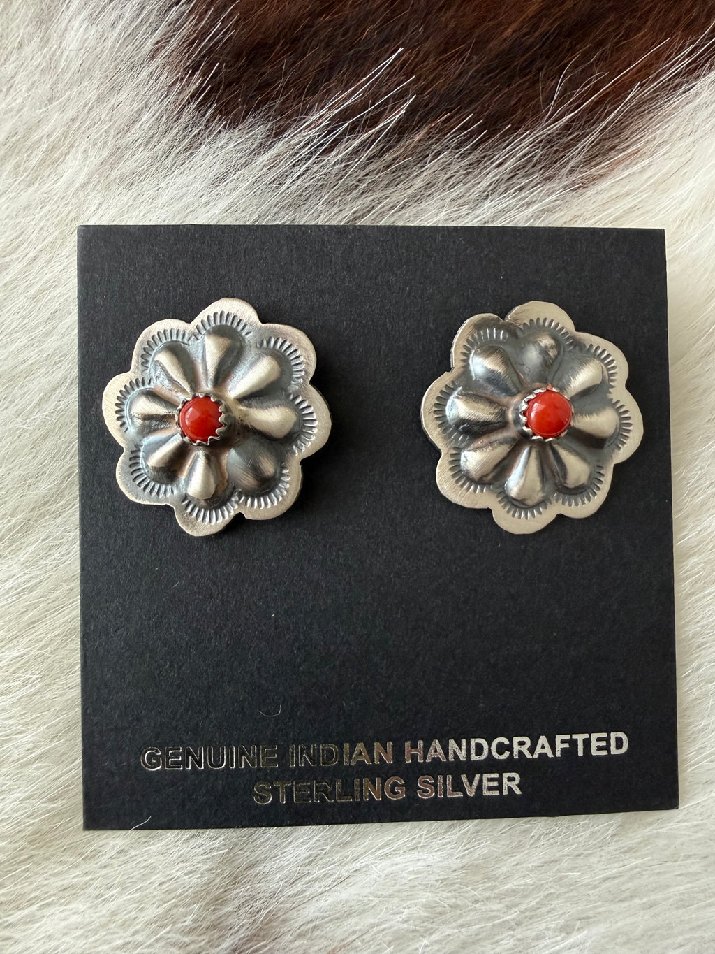 Coral Concho Earrings