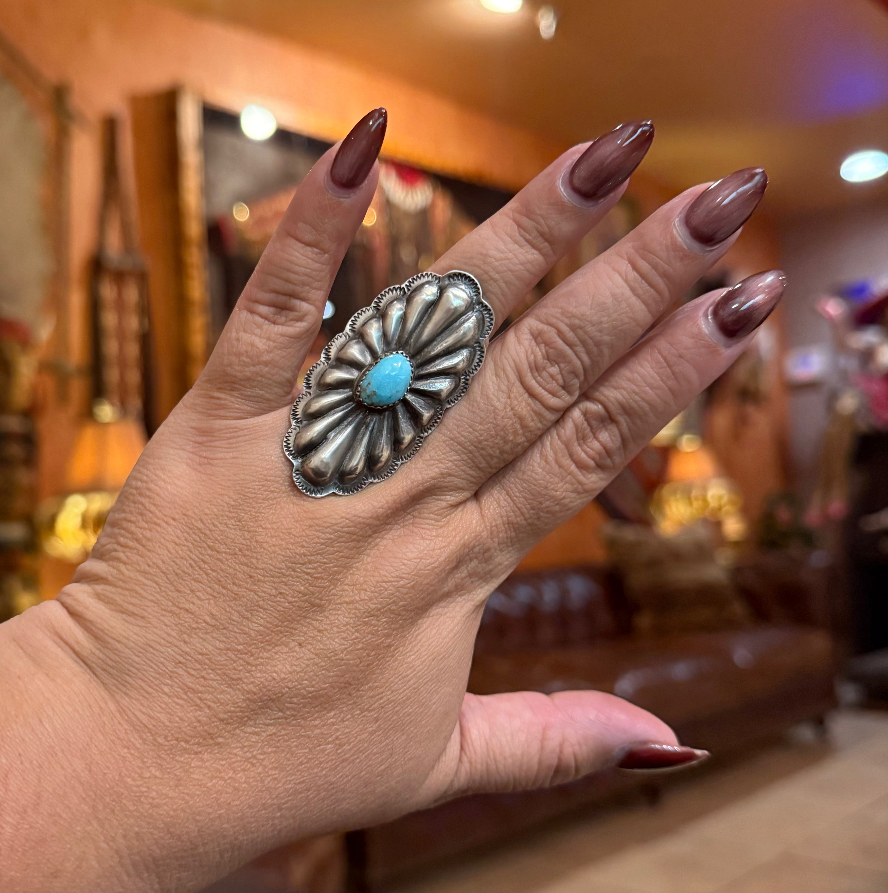 Turquoise Concho ring