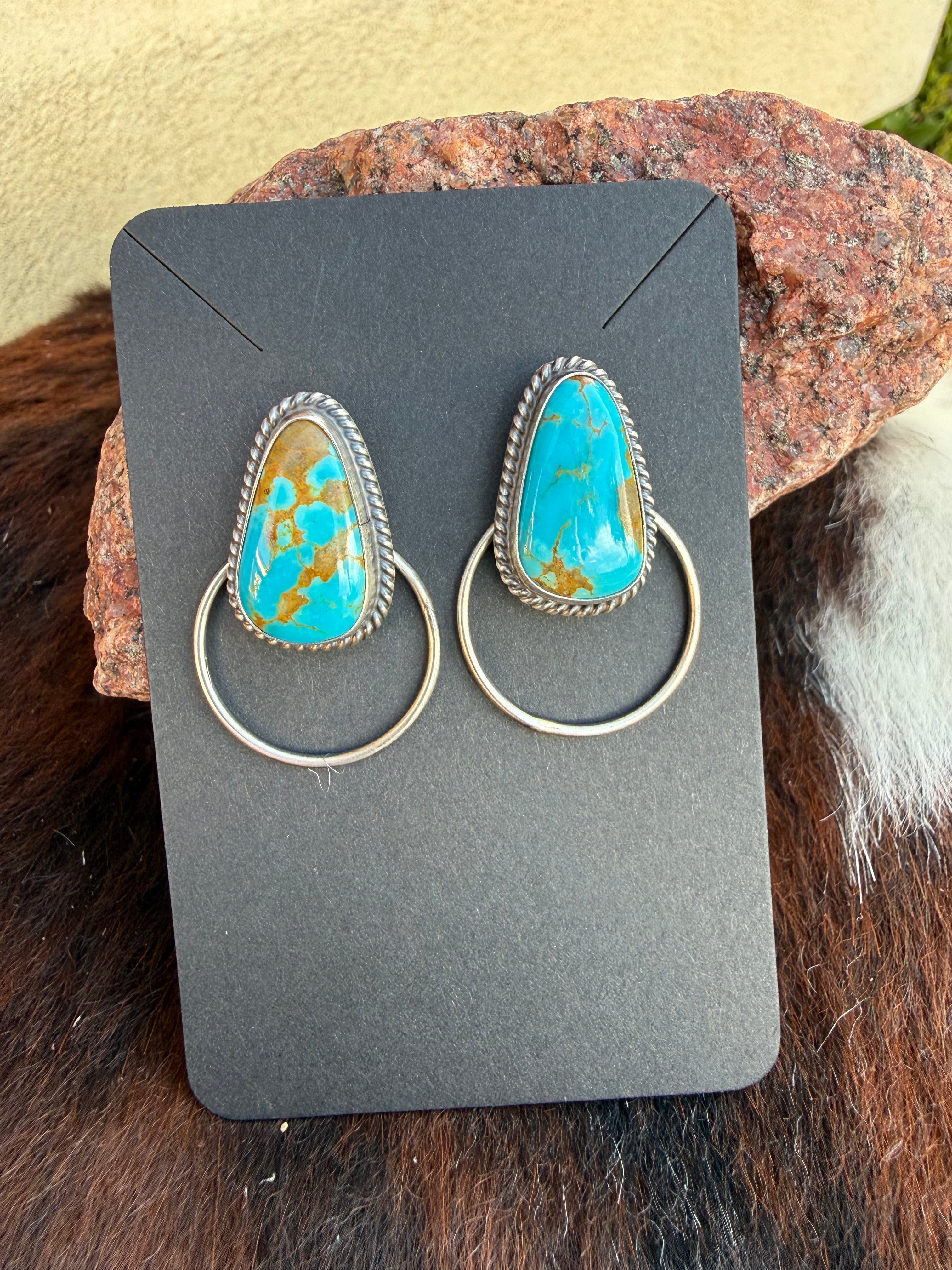 Turquoise mini hoops