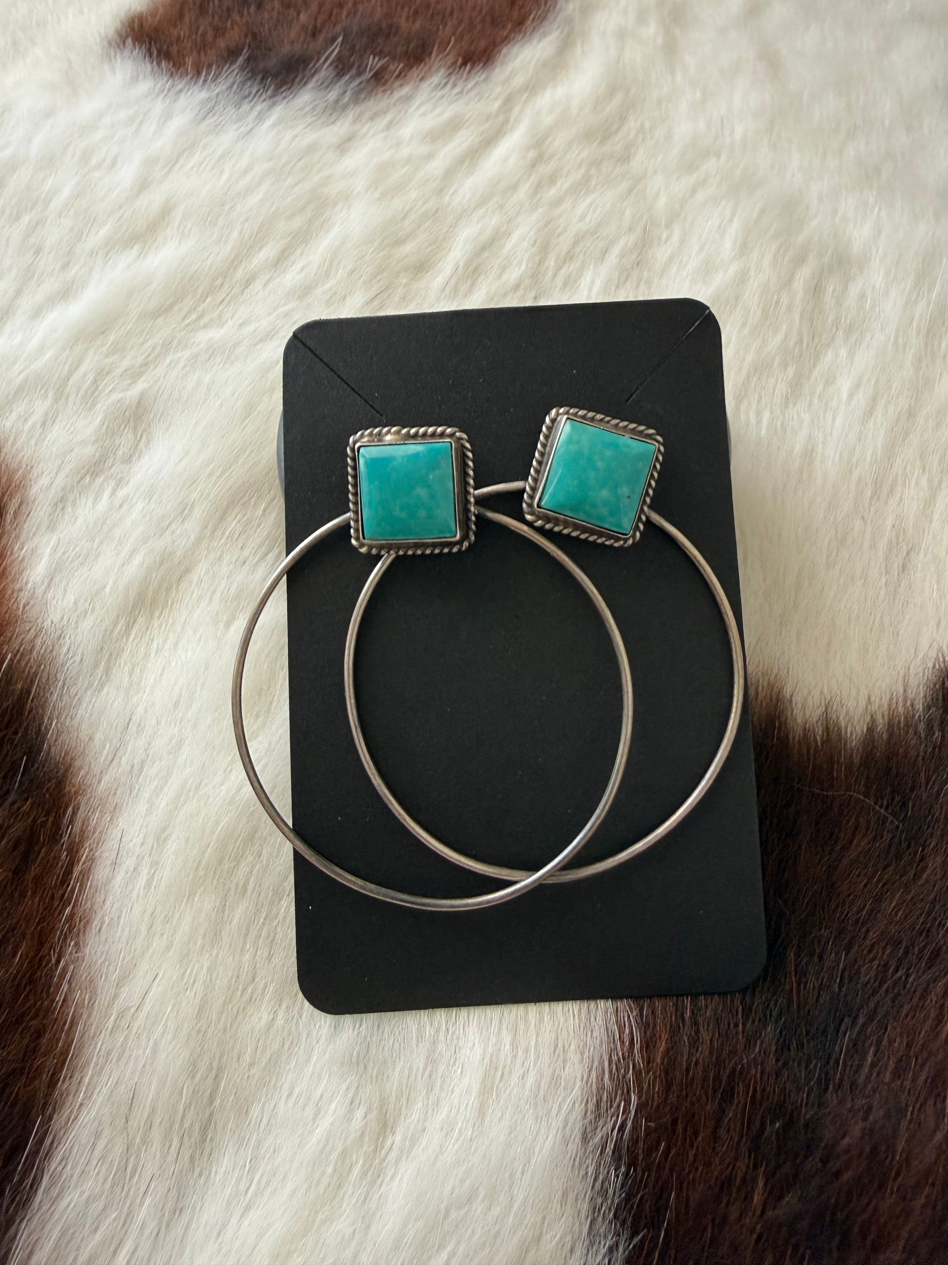 Turquoise hoops