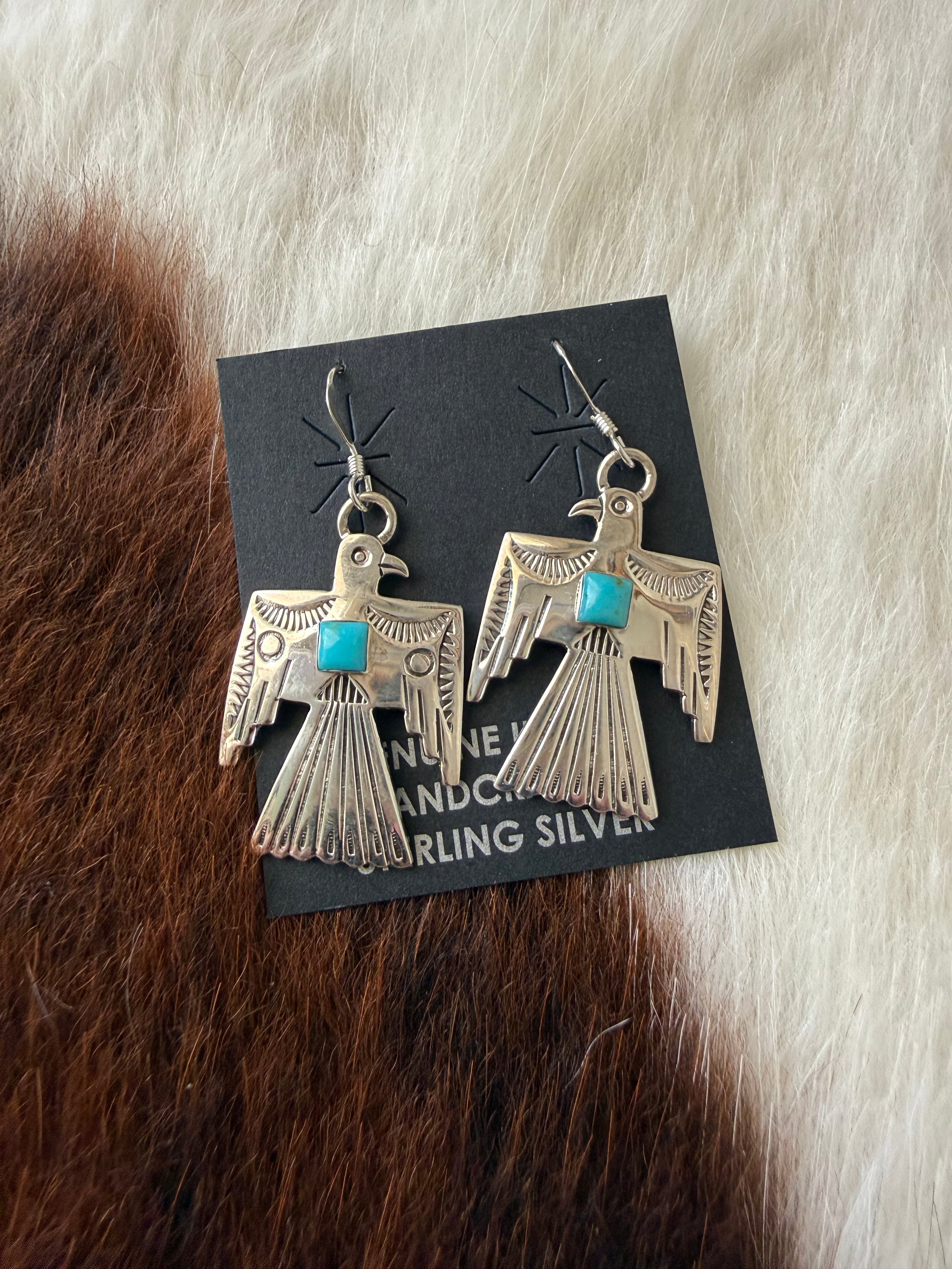 Thunderbird Turquoise dangle earrings
