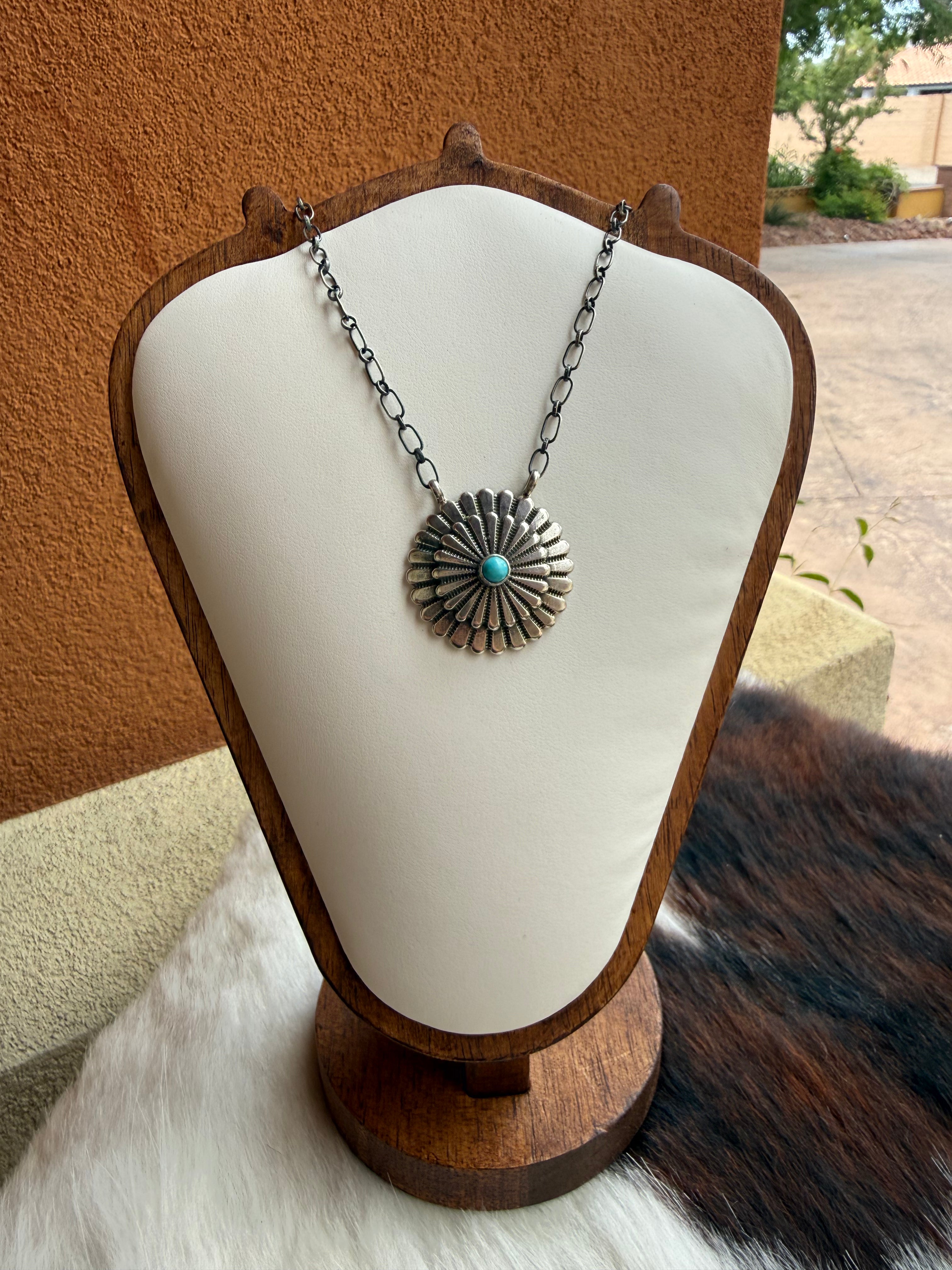 Sterling Silver & Turquoise pendant necklace