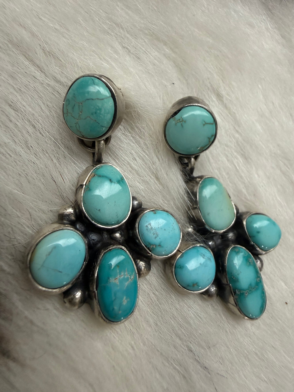 Fox turquoise dangle earrings