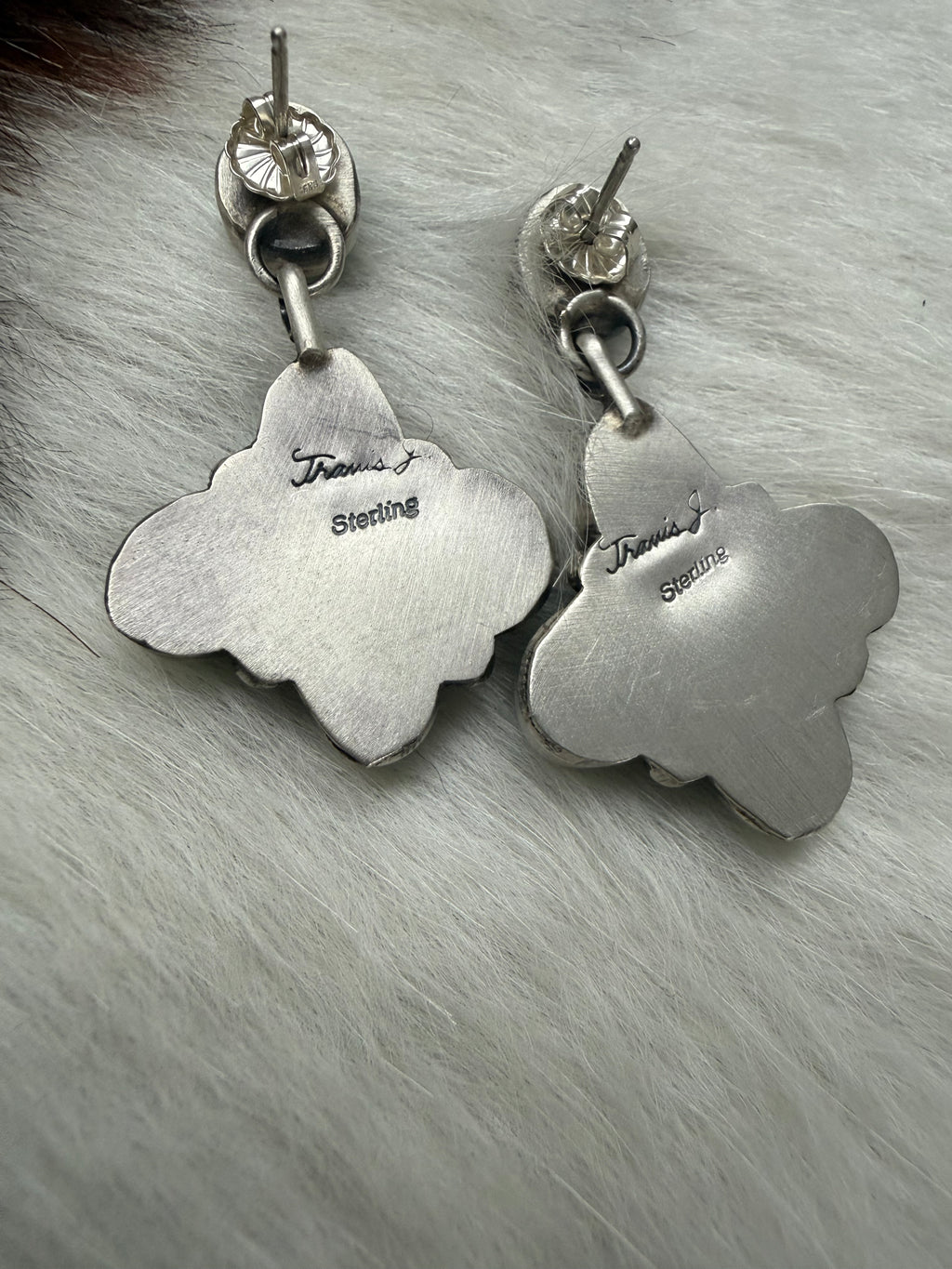 Fox turquoise dangle earrings