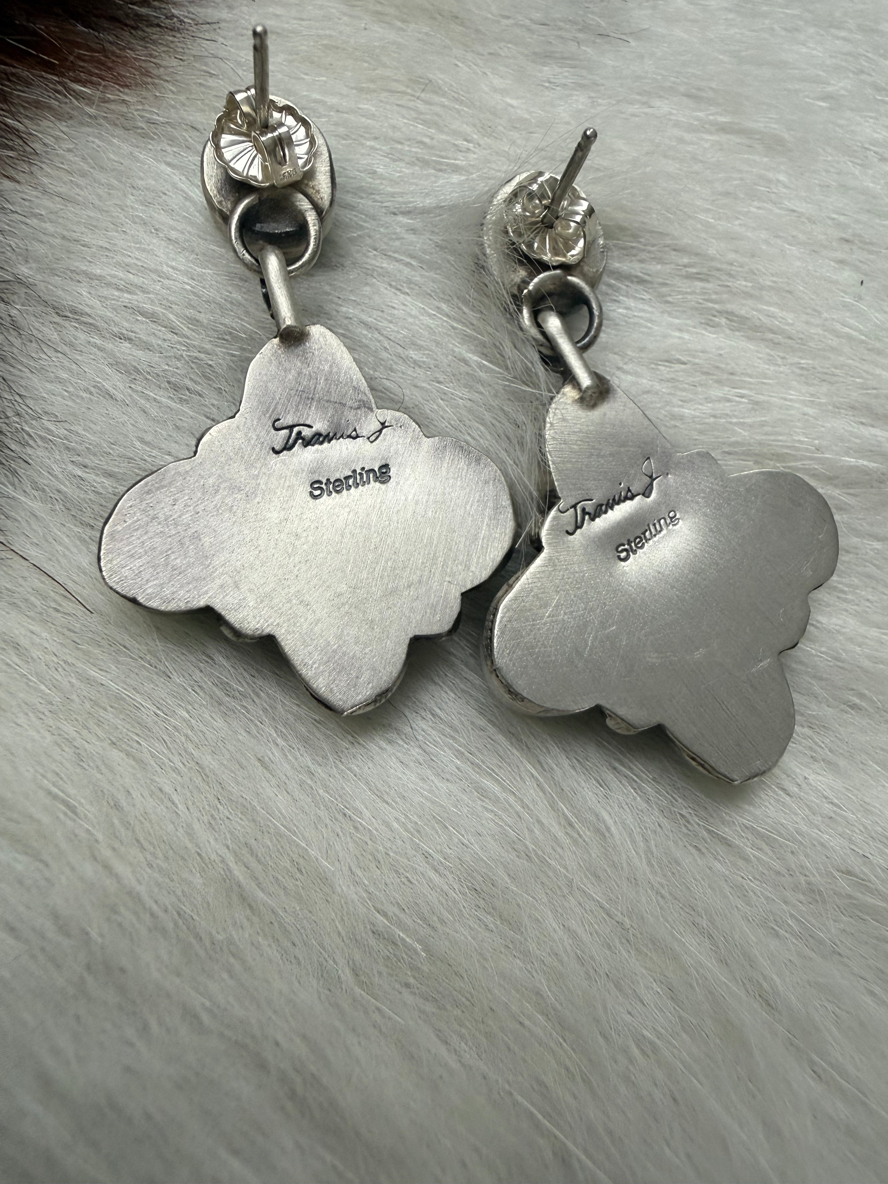 Fox turquoise dangle earrings