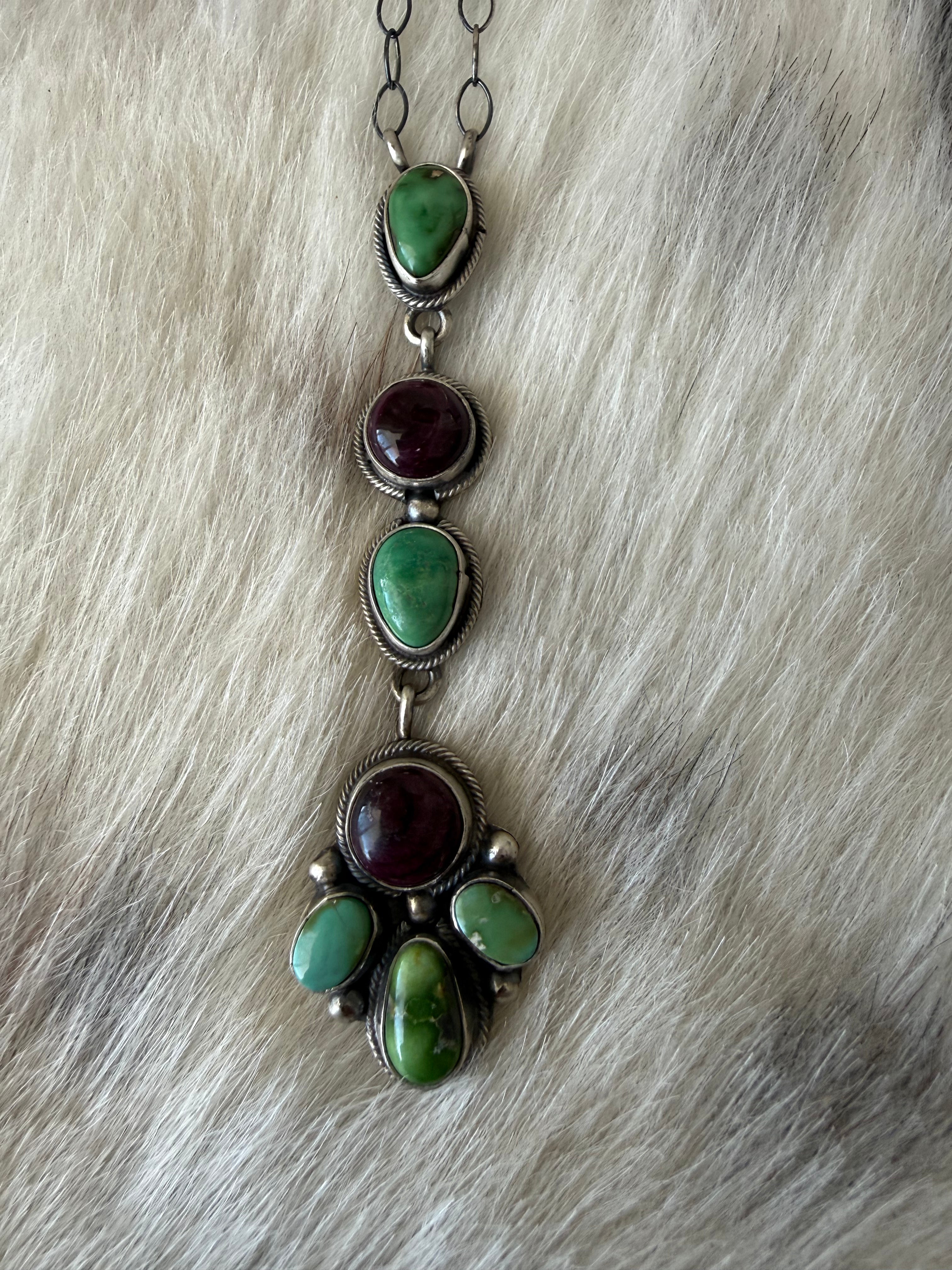 Sonoran & Purple spiny drop Necklace