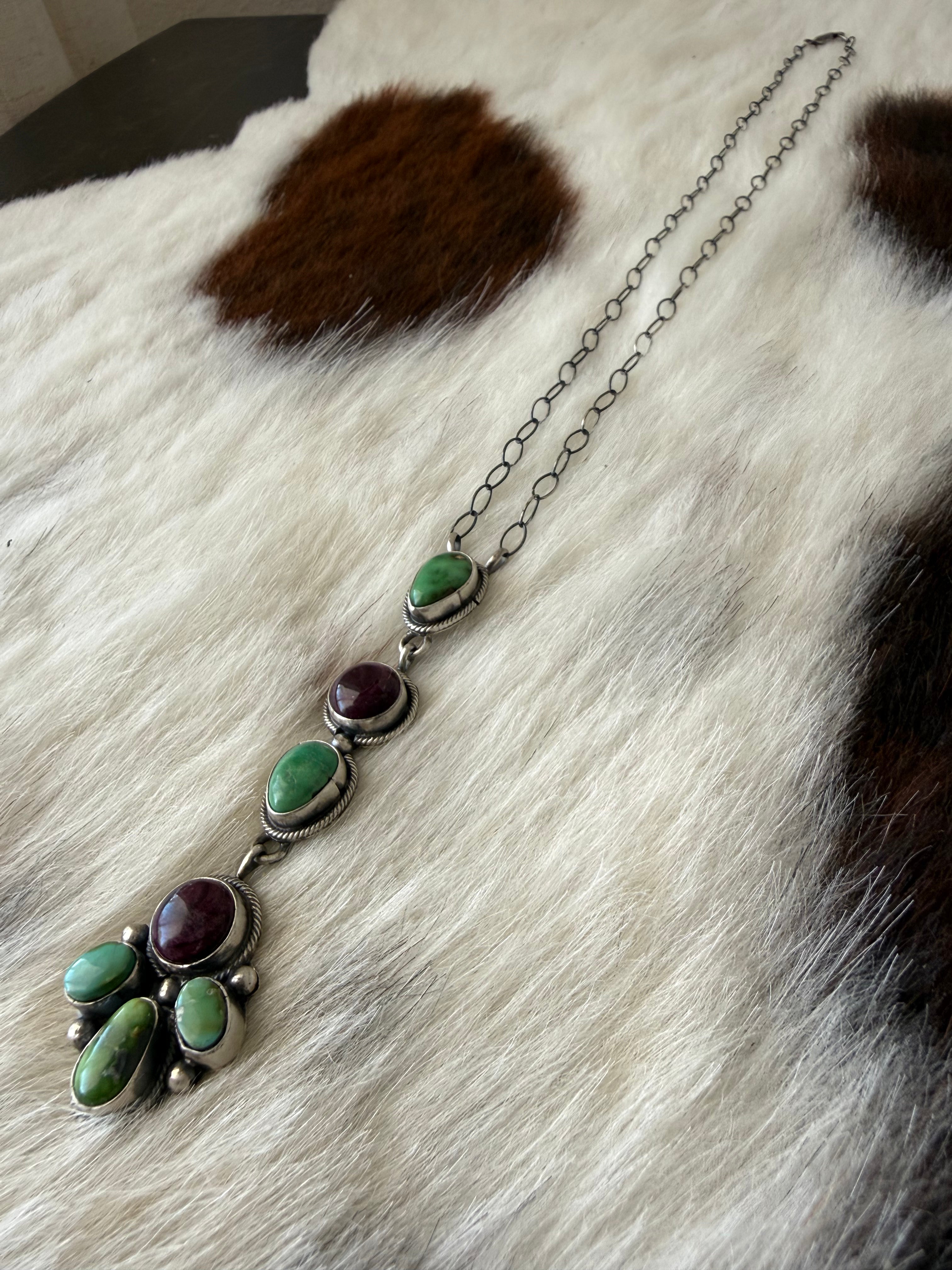 Sonoran & Purple spiny drop Necklace
