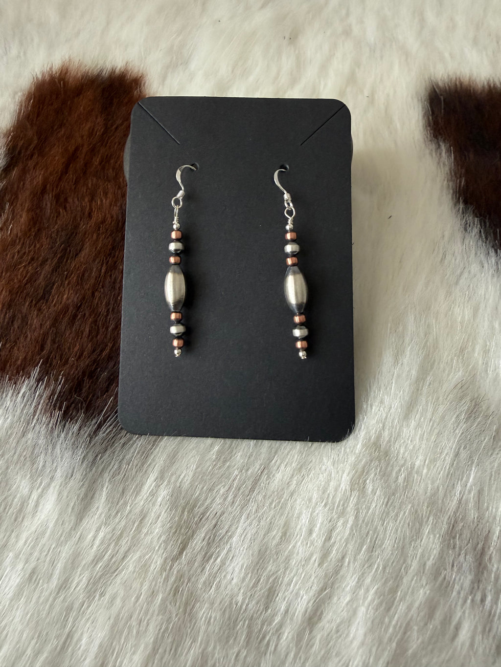 Copper and Silver Dangle earrings
