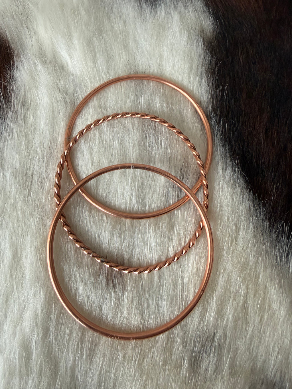 Set of Three copper bangles