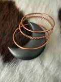 Set of Three copper bangles
