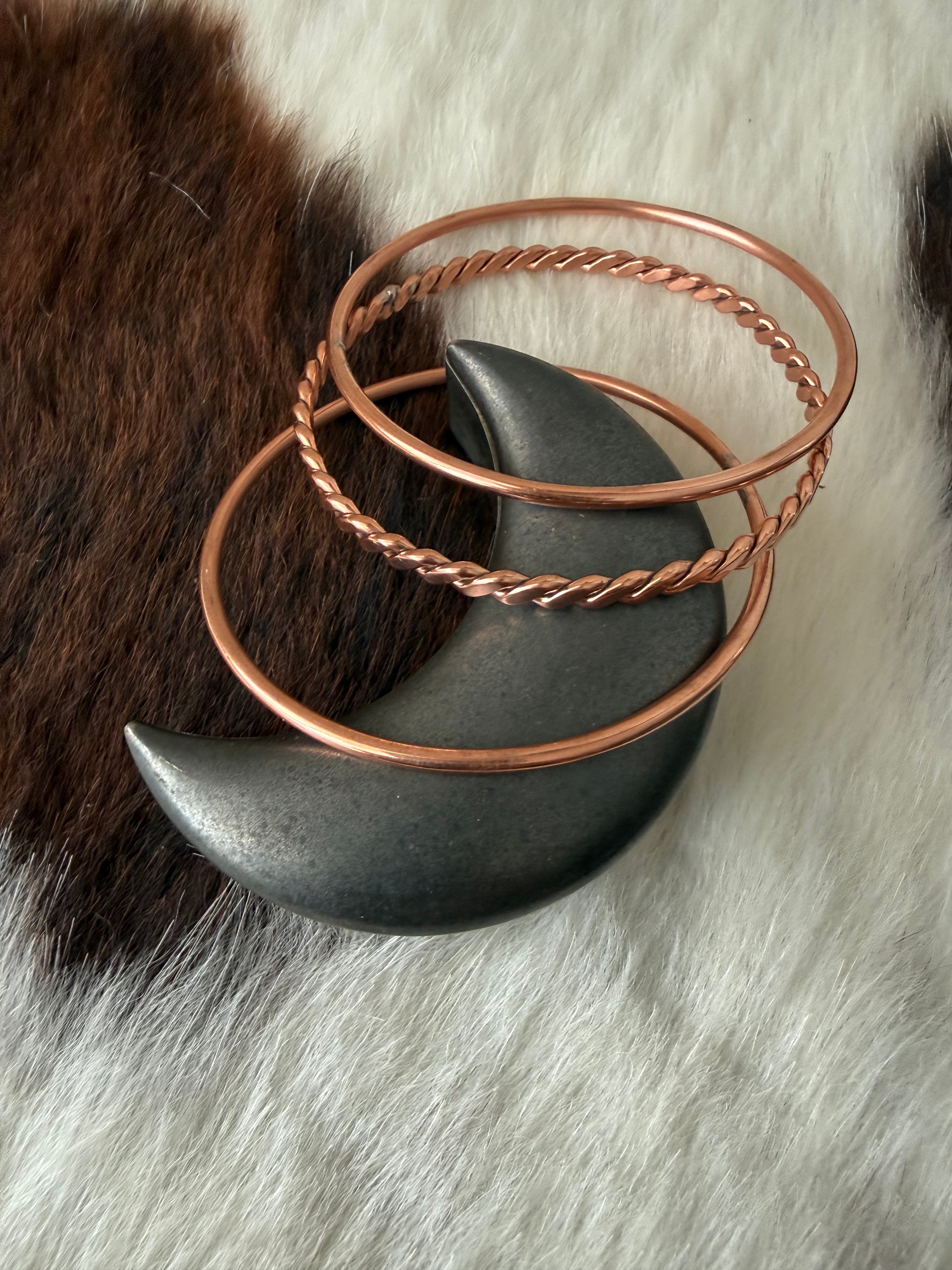 Set of Three copper bangles
