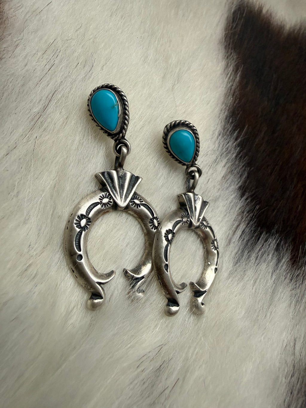 Turquoise dangle Naja earrings