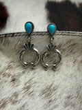 Turquoise dangle Naja earrings