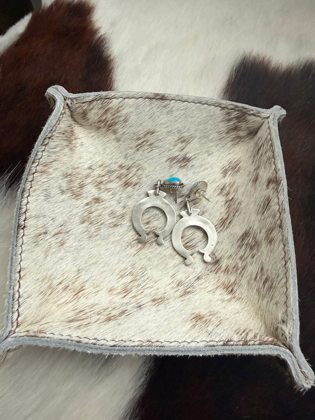 Turquoise dangle Naja earrings
