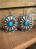 Turquoise concho earrings