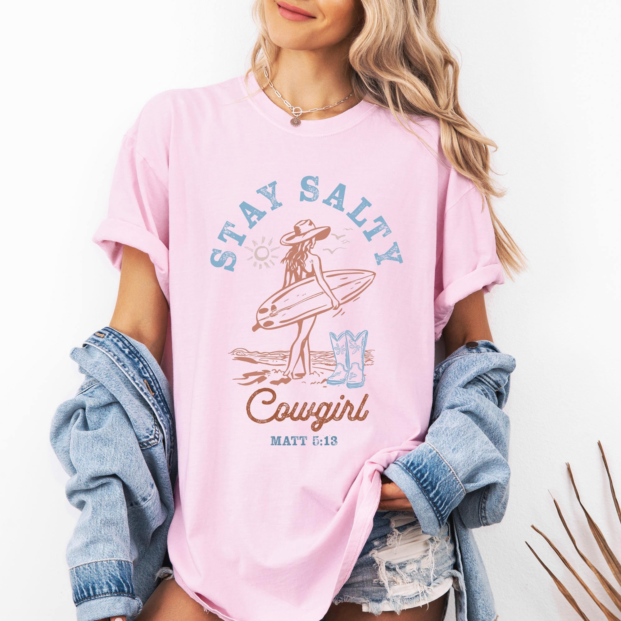 Stay Salty Cowgirl, Matthew, Faith, Religious, Gospel, Beach, Summer, Comfort Colors T-Shirt