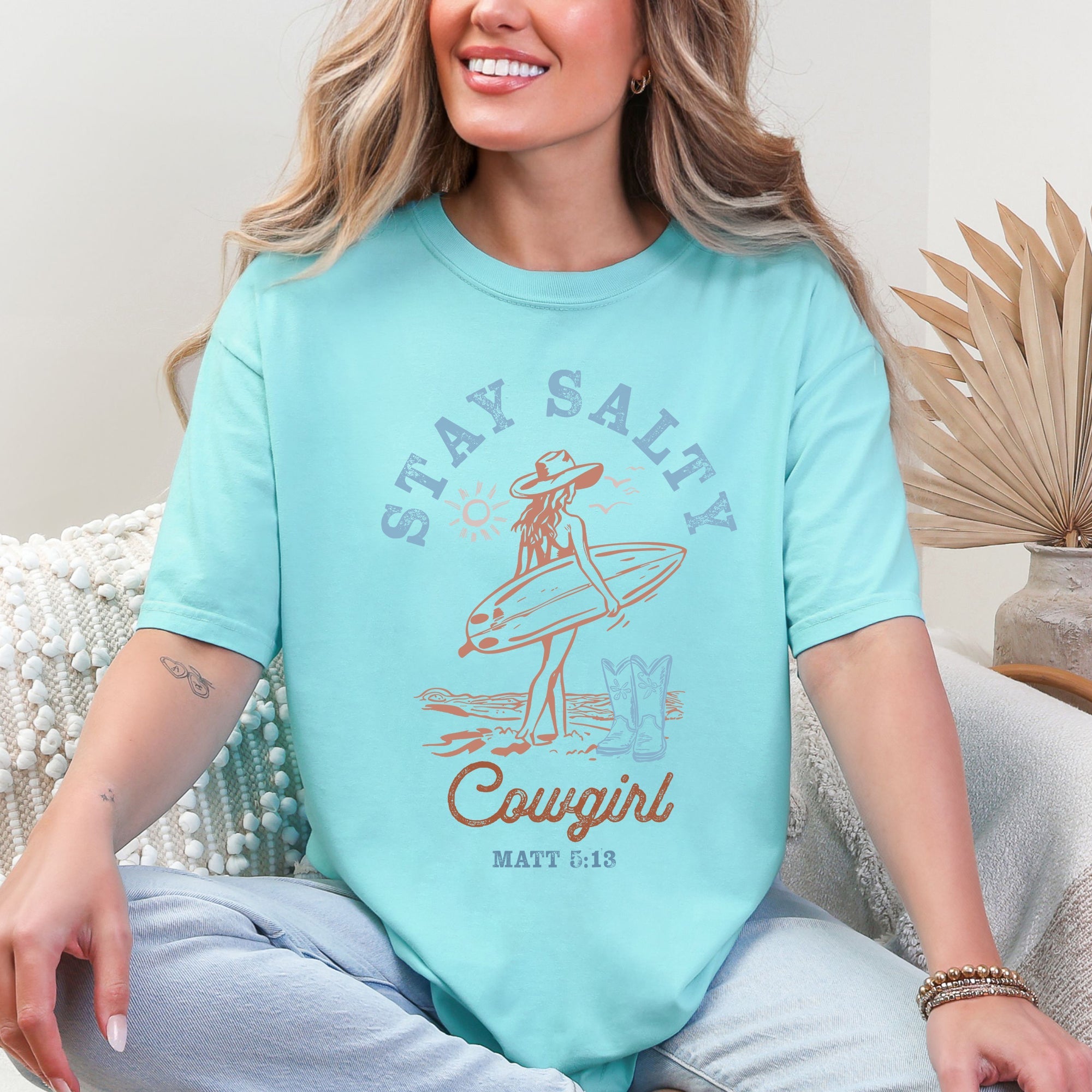 Stay Salty Cowgirl, Matthew, Faith, Religious, Gospel, Beach, Summer, Comfort Colors T-Shirt