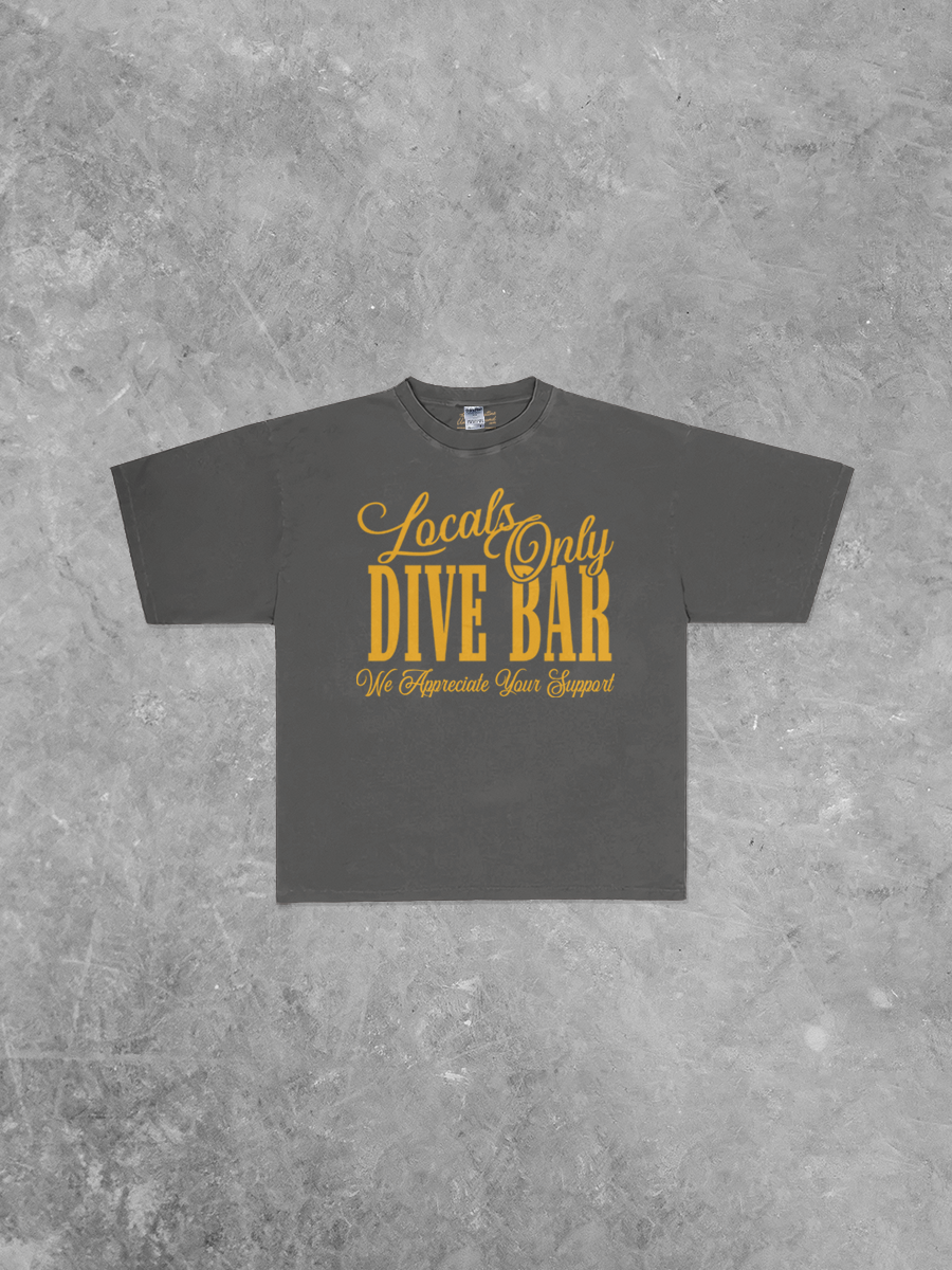 Underground Original Design: Locals Only Dive Bar Boxy Oversized TShirt